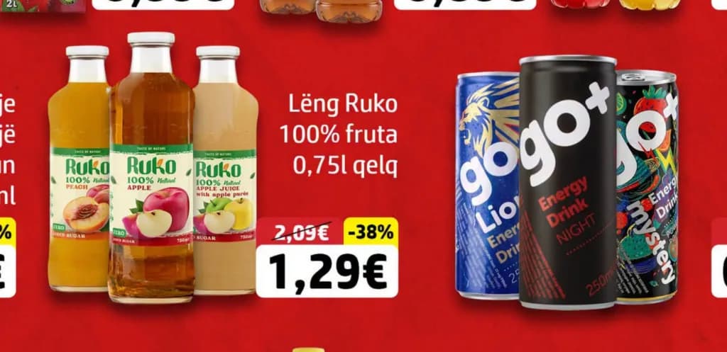 Lëng Ruko fruta qelq Drir